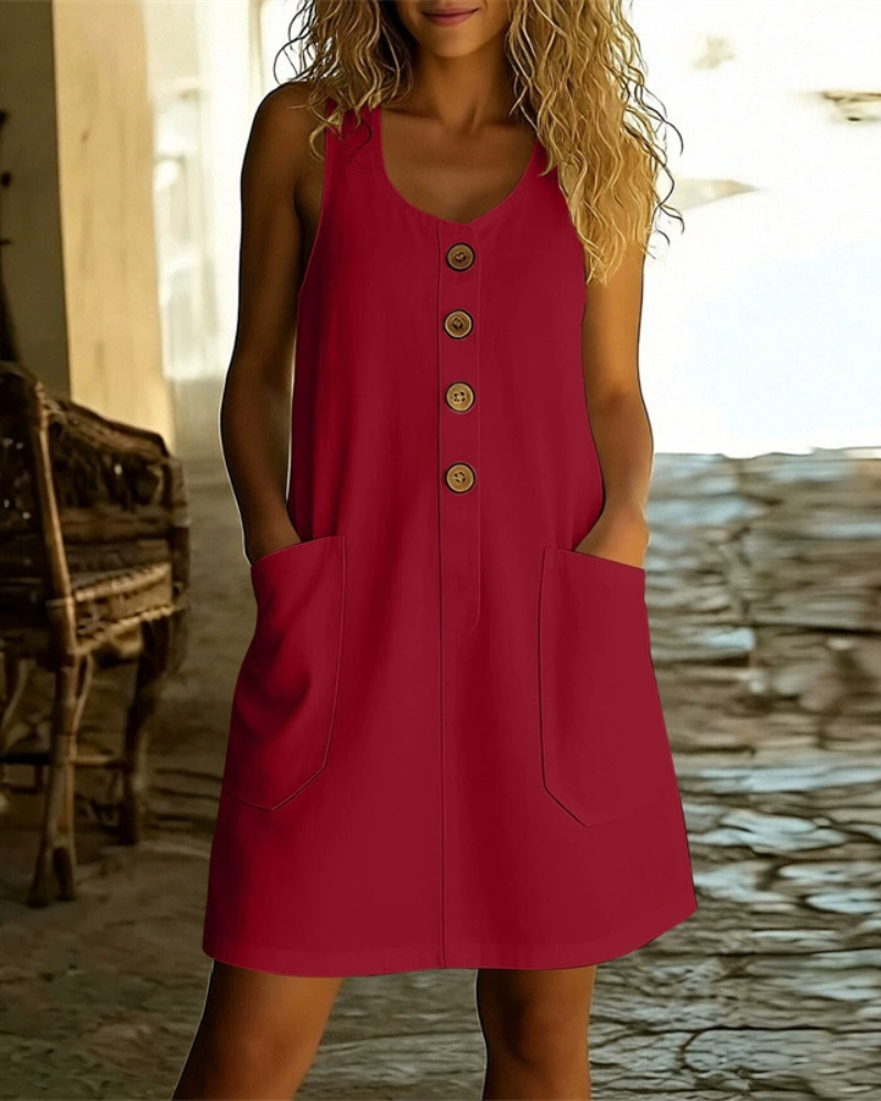 Aurellia | Button Front Pocket Mini Dress