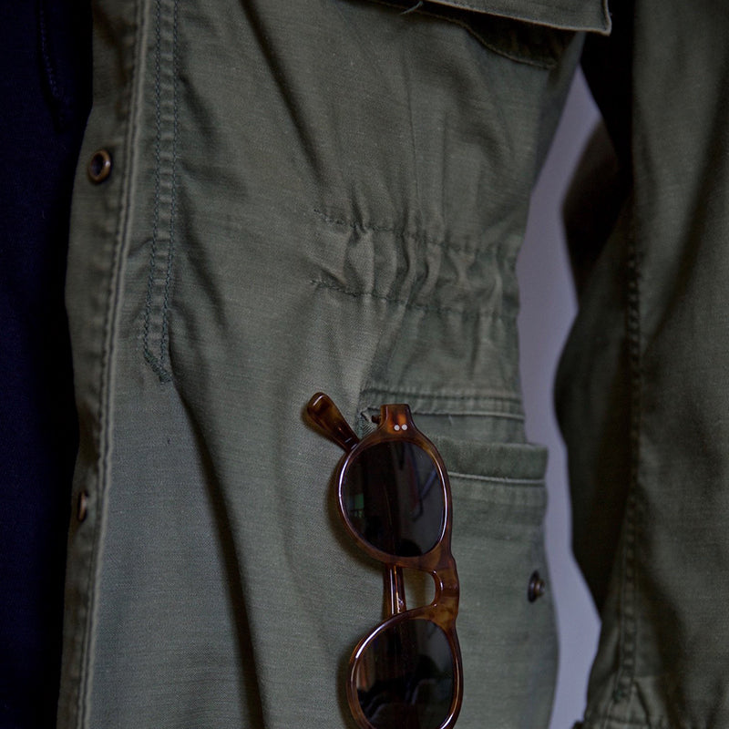 Halvex | Relaxed Fit Khaki Army Cargo Zip-Up Field Jacket
