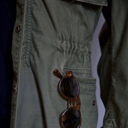 Halvex | Relaxed Fit Khaki Army Cargo Zip-Up Field Jacket