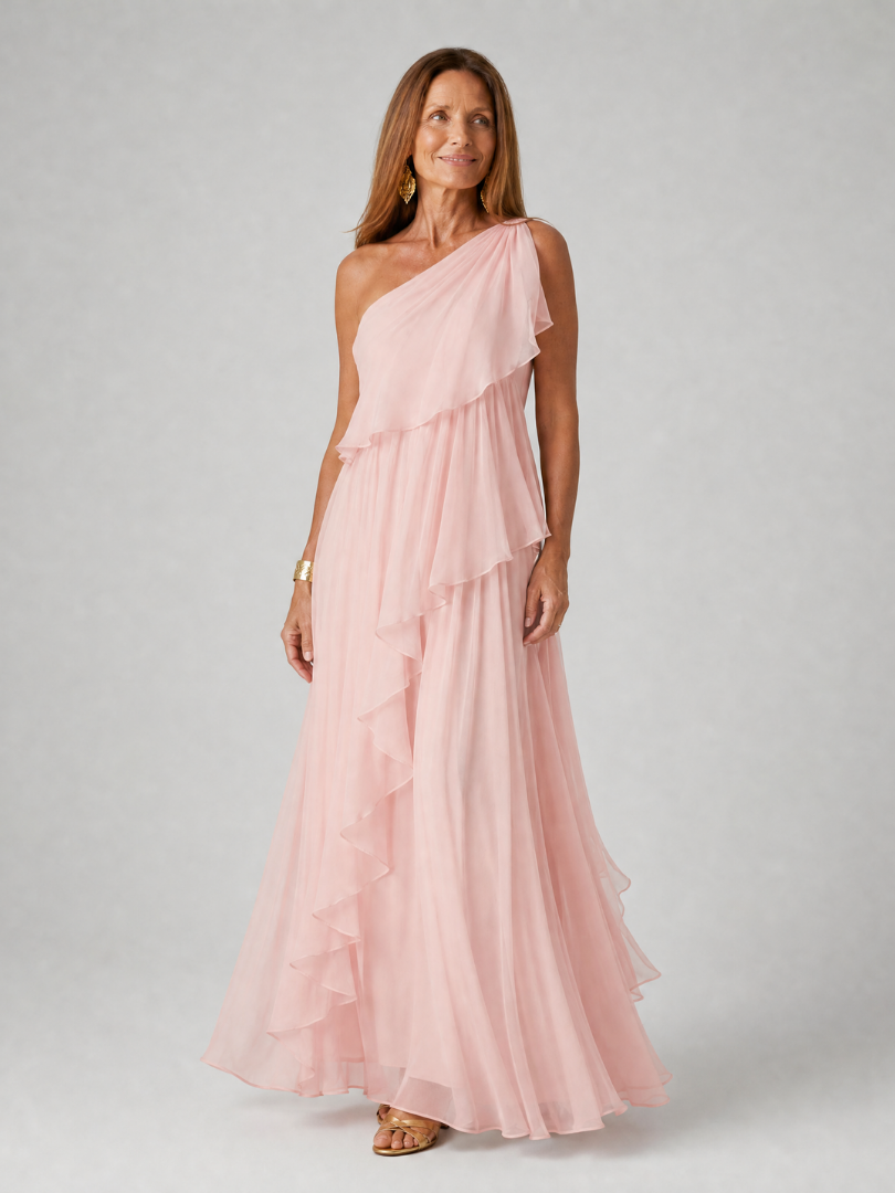 Lavinelle | Pleated One Shoulder Formal Gown