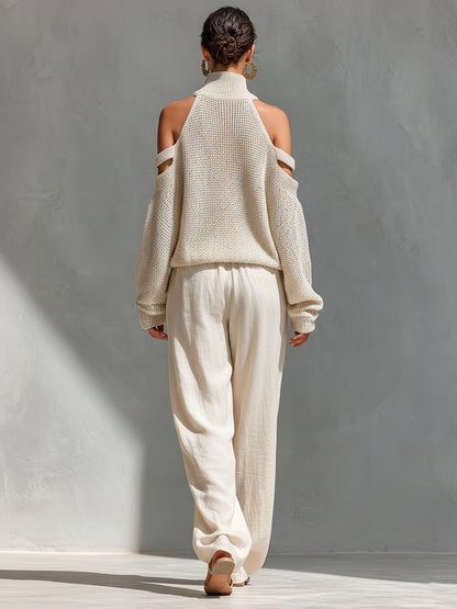 Quinvera | Cold Shoulder Knitwear Two Piece Set