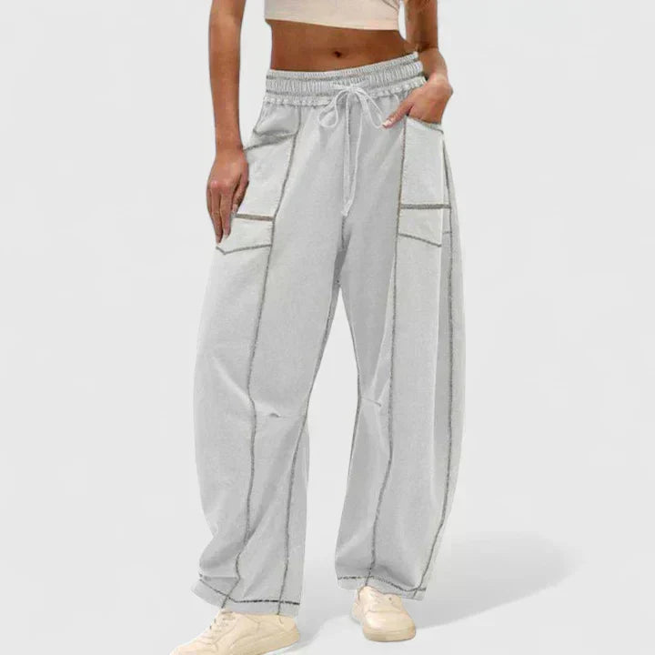 Daciana | Relaxed Drawstring Wide Leg Trousers