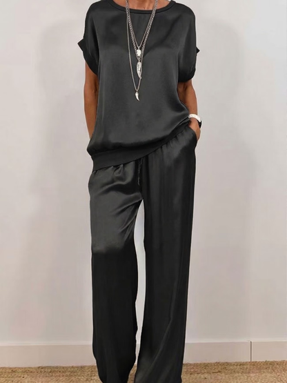 Lysandra | Satin Touch Lounge Two Piece Set
