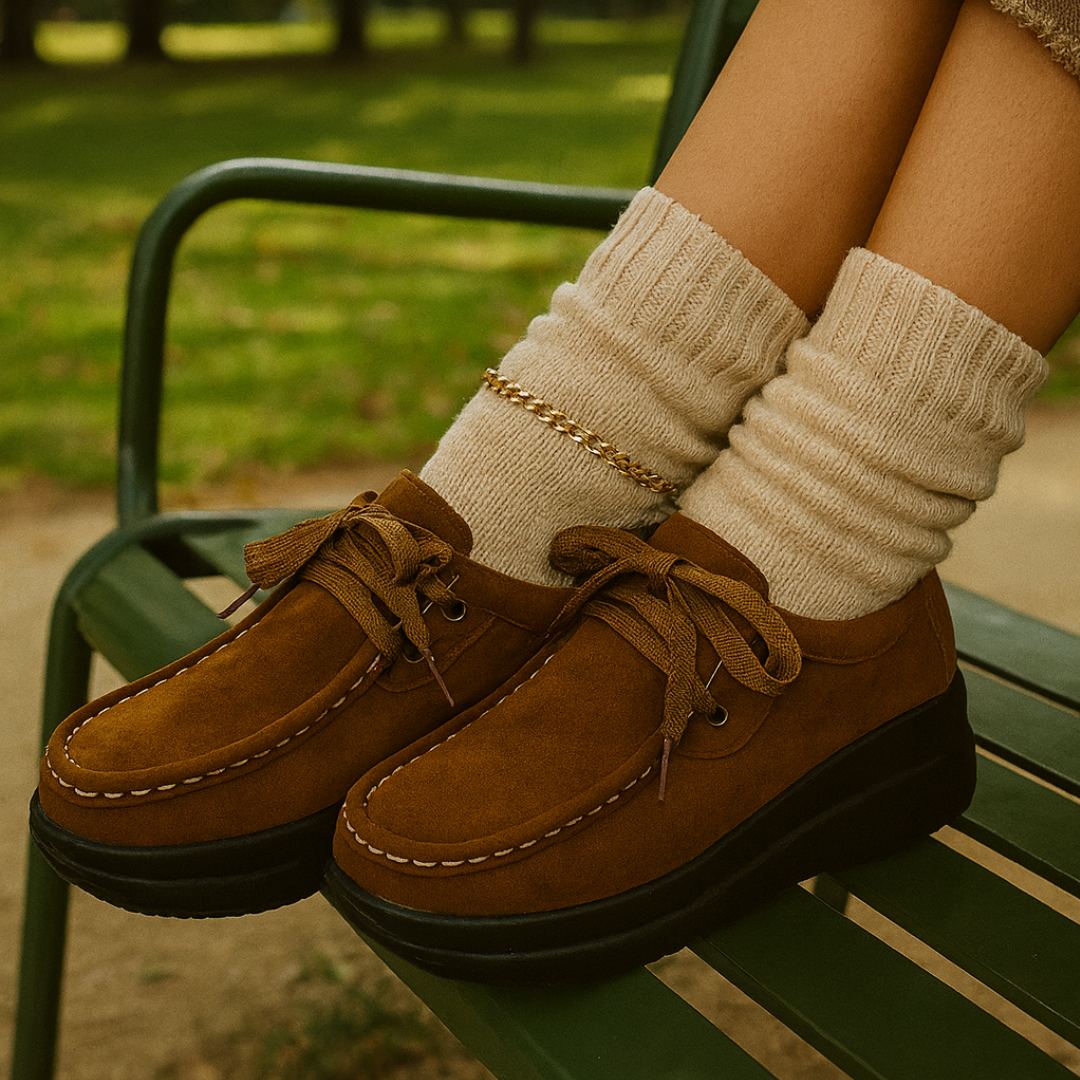 Jovella | Lace Up Comfort Loafers