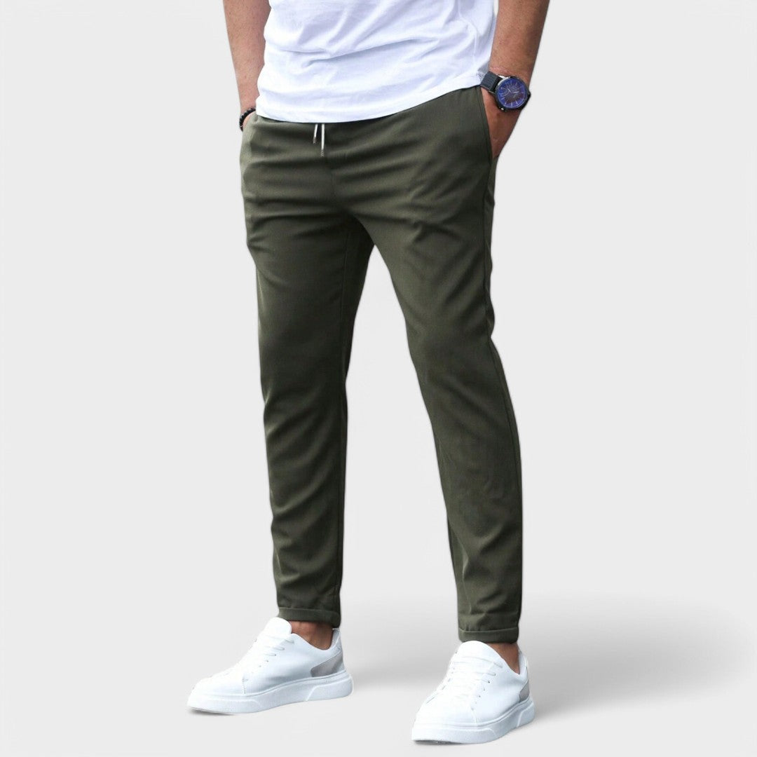 Caedryn | Slim Fit Drawstring Elasticated Waist Smart Casual Trousers