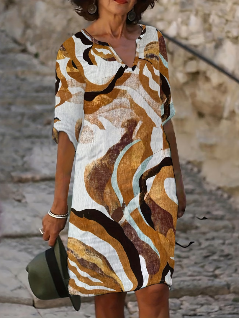 Soraya | Abstract Print Casual Dress