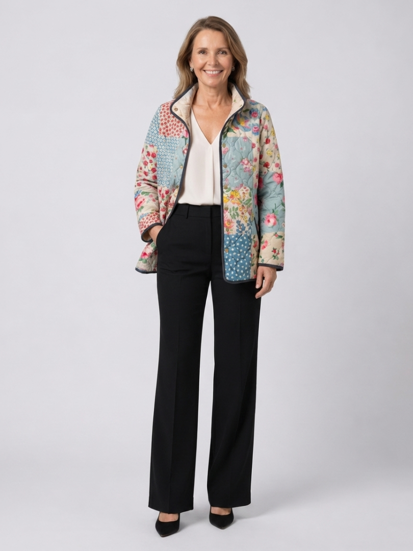 Floriana | Botanical Print Quilted Jacket