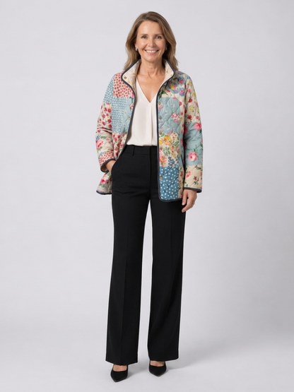 Floriana | Botanical Print Quilted Jacket