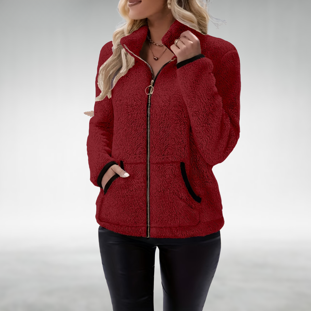 Opaline | Soft Textured Zip Fleece Jacket