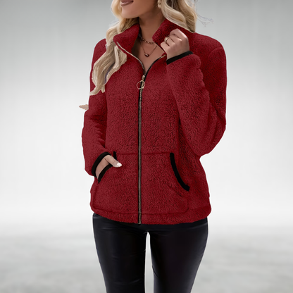 Opaline | Soft Textured Zip Fleece Jacket