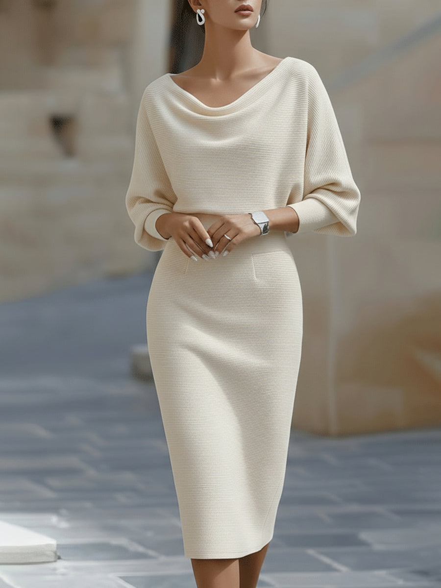 Tamsina | Elegant Textured Bodycon Midi Dress