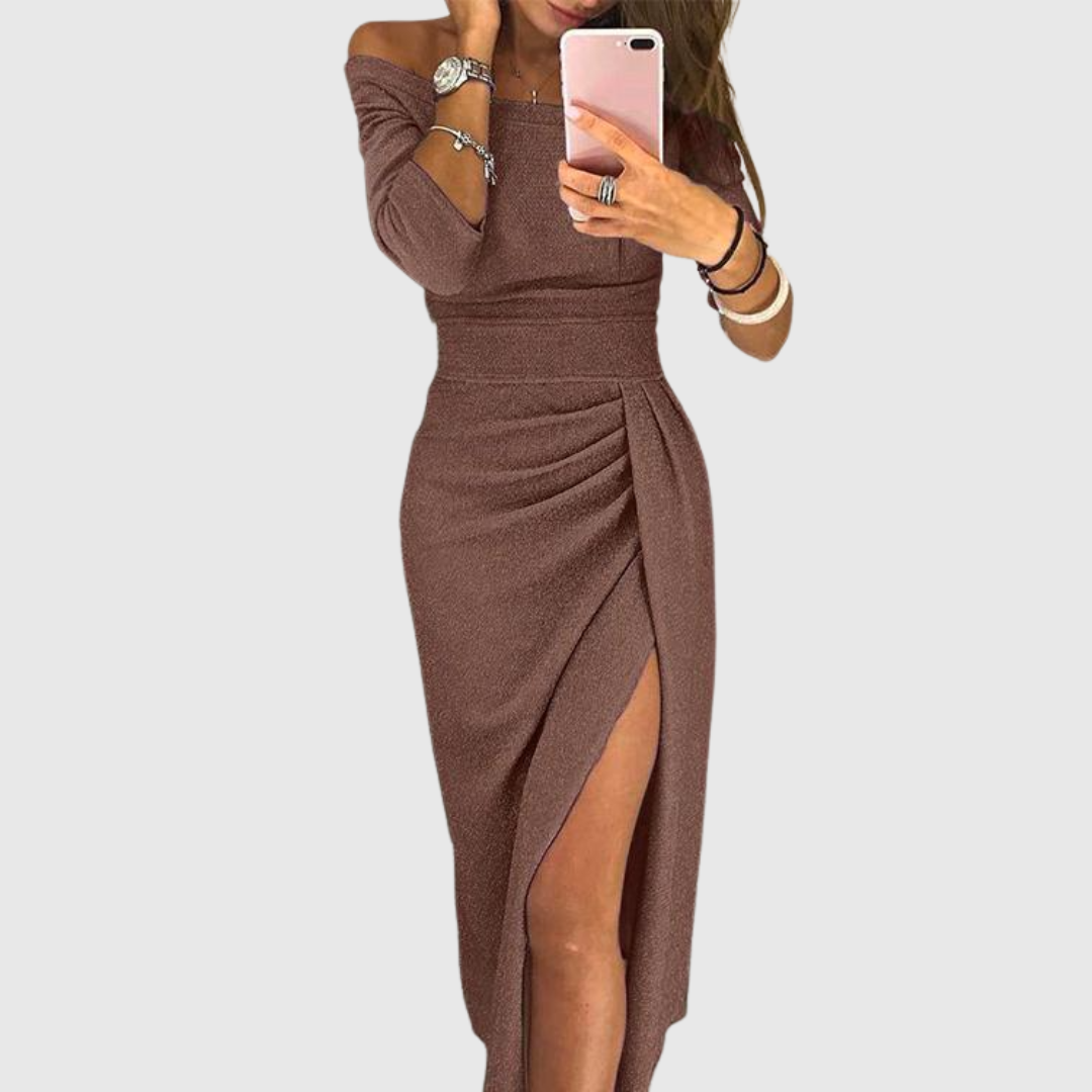 Zarellia | Elegant Side Slit Midi Dress
