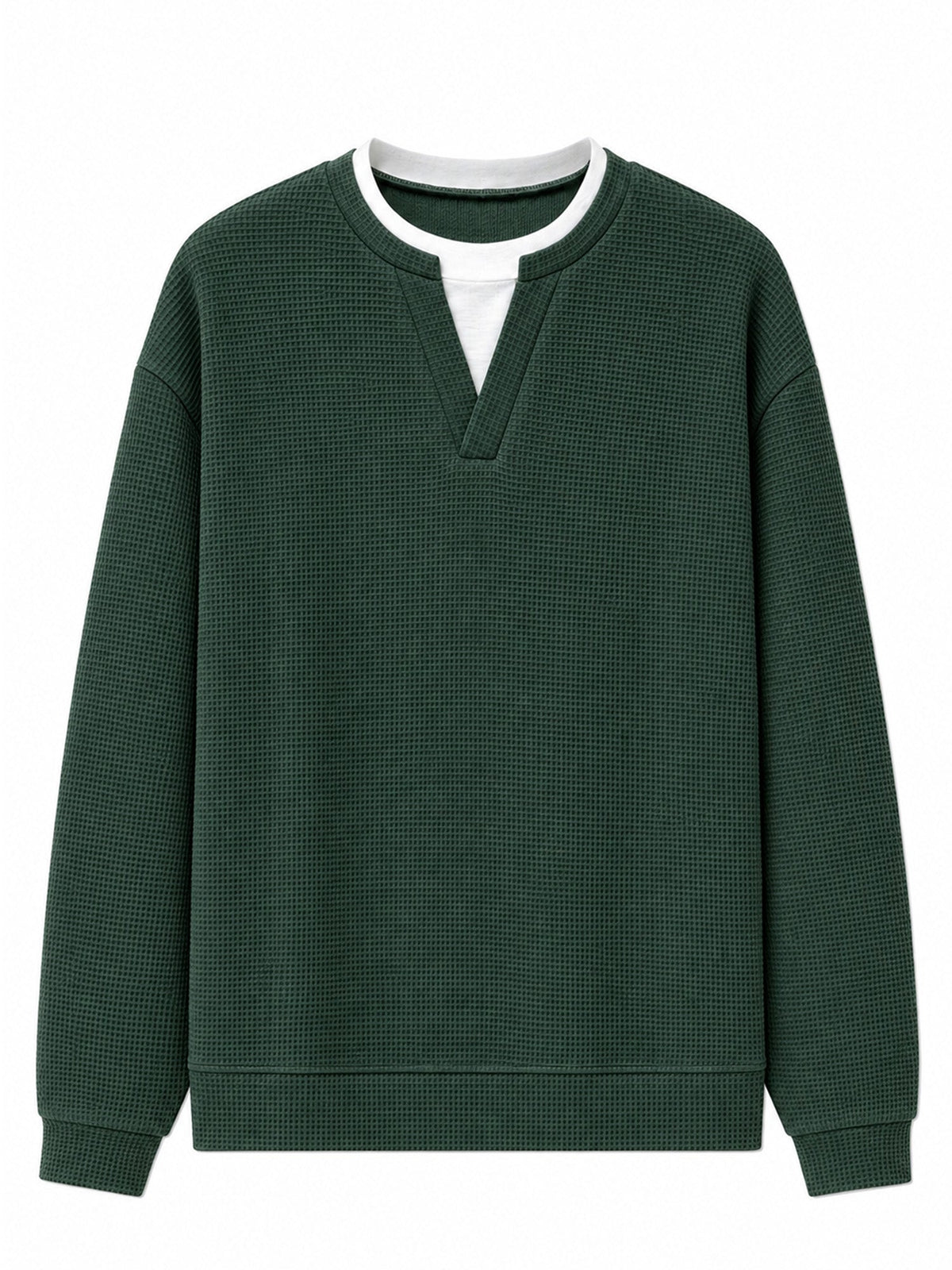 Gavran | Textured Notch Neck Casual Sweatshirt