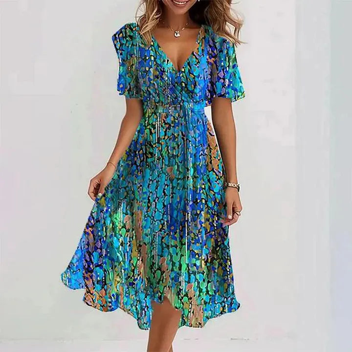 Mirevyn | Floral Wrap Midi Dress