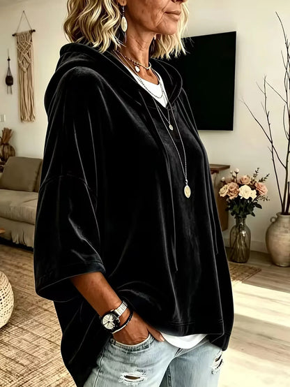 Halynne | Relaxed Velvet Knit Hoodie