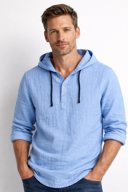 Corven | Hooded Button Casual Shirt