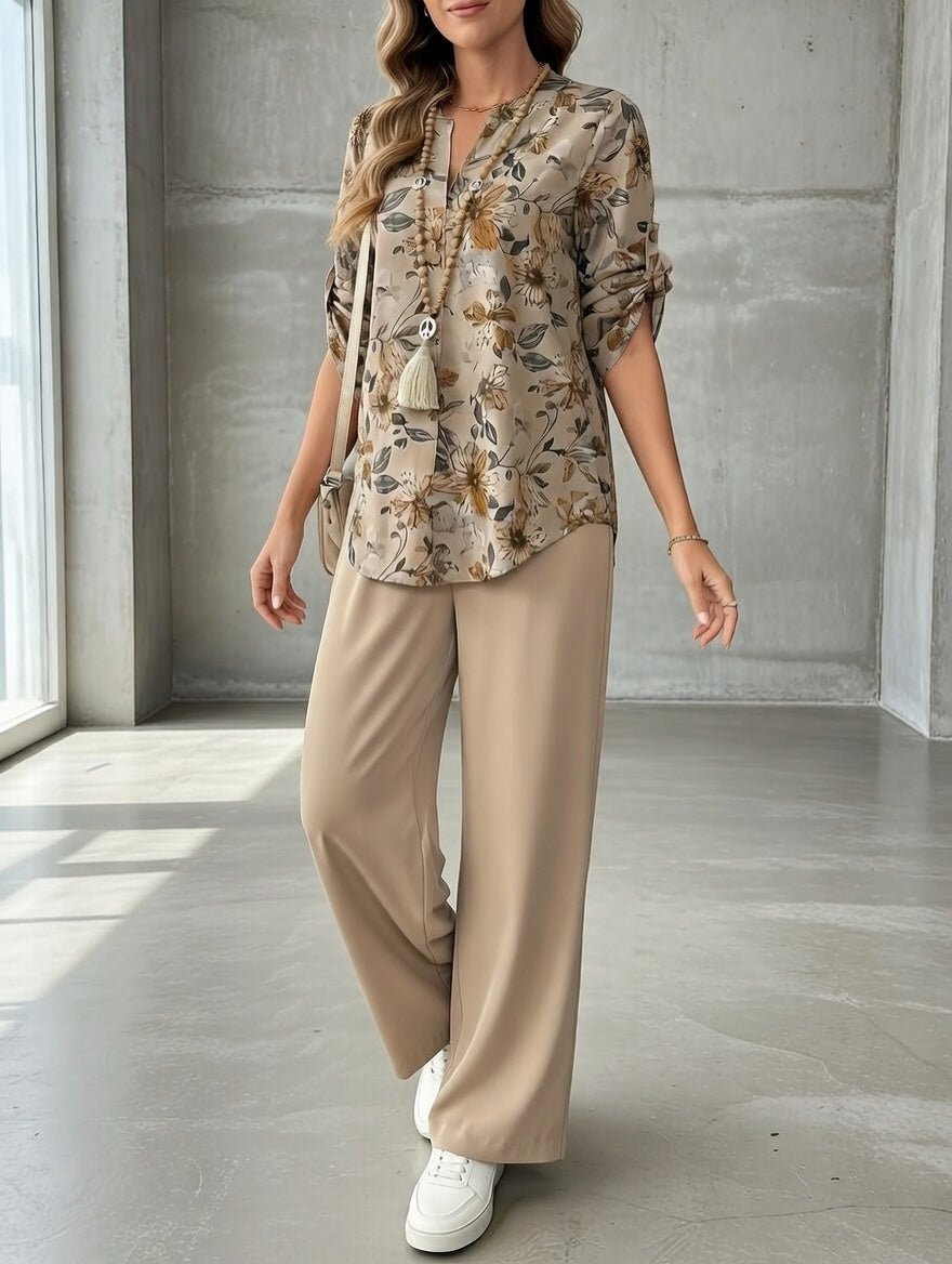 Virelia | Relaxed Wide Leg Two Piece Set