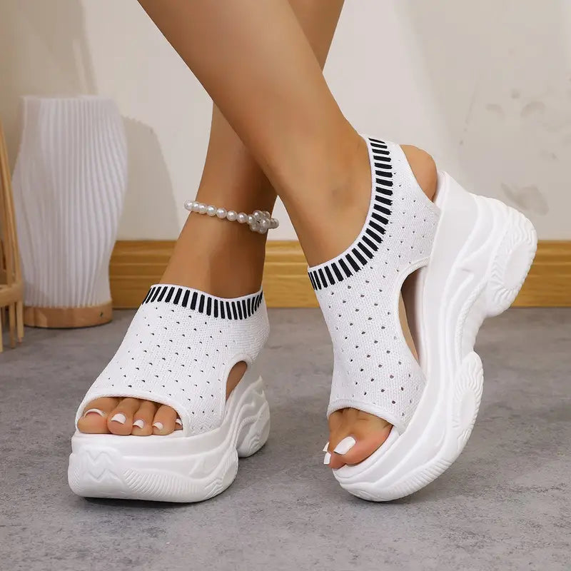 Zevarra | Platform Knit Walking Sandals