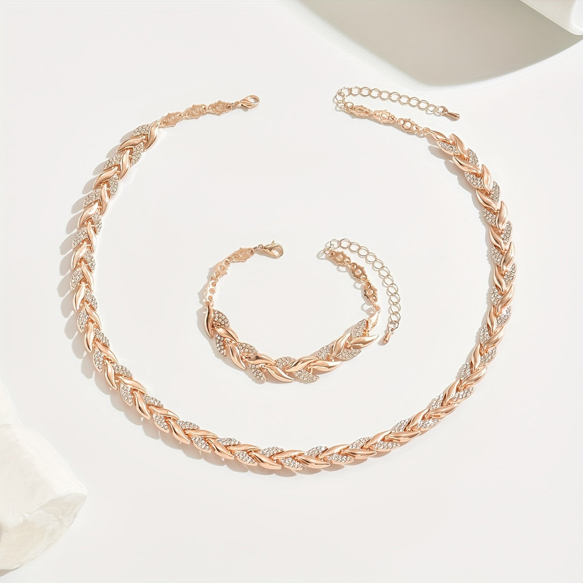 Aureline | Crystal Leaf Jewelry Set