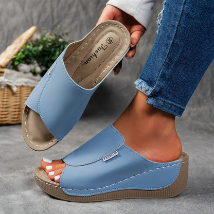 Mirelune | Casual Wedge Mule Sandals