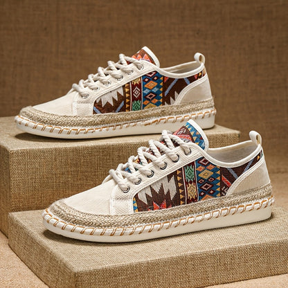 Langston | Canvas Tribal Lace Up Sneakers