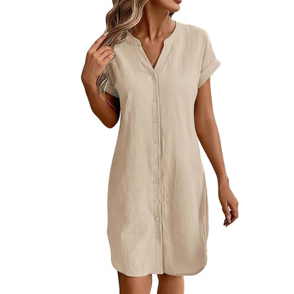 Ainslea | Textured Mini Shirt Dress
