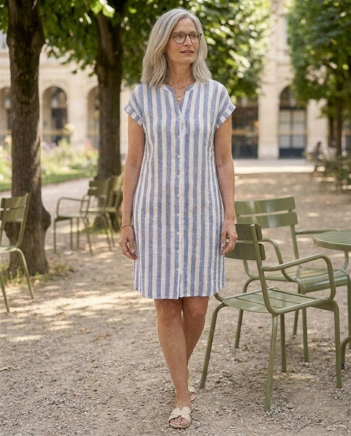 Ursaline | Casual Vertical Stripe Dress