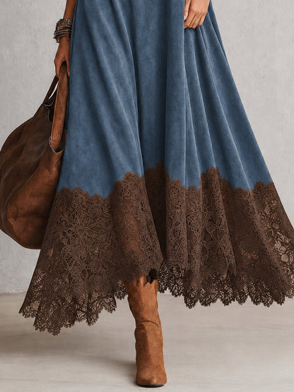 Cresselle | Flowing Lace Hem A Line Dress
