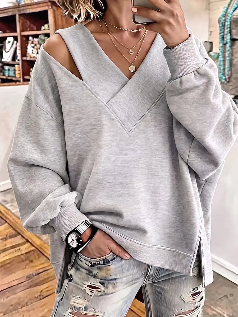 Ulissa | Oversized V Neck Sweatshirt