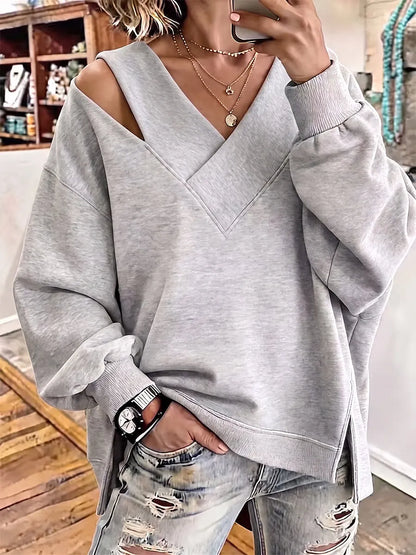 Ulissa | Oversized V Neck Sweatshirt