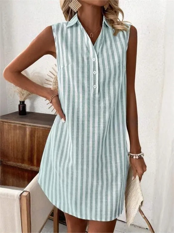 Sylvie | Collared Stripe Mini Dress