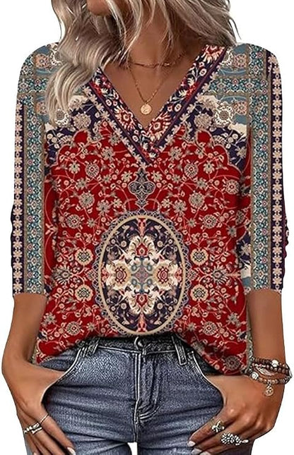 Bellarose | Boho Paisley Print Blouse