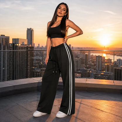 Varelline | Side Stripe Drawstring Pants