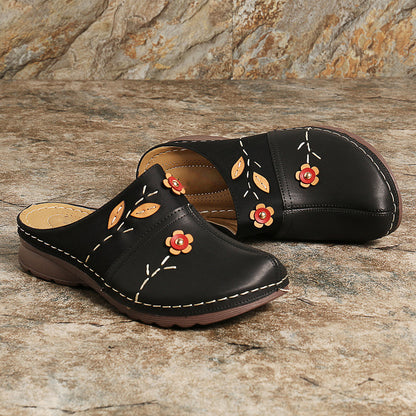 Zorella | Floral Stitch Mule Sandals