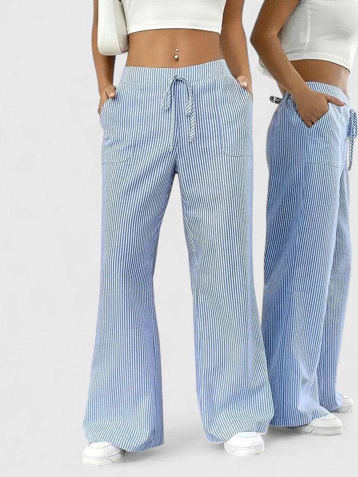 Ainsleigh | Striped Wide Leg Lounge Trousers