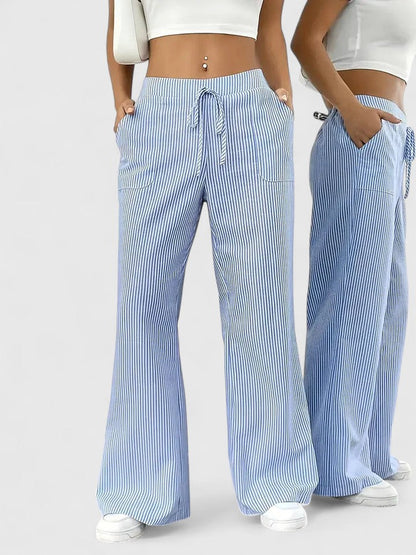 Ainsleigh | Striped Wide Leg Lounge Trousers