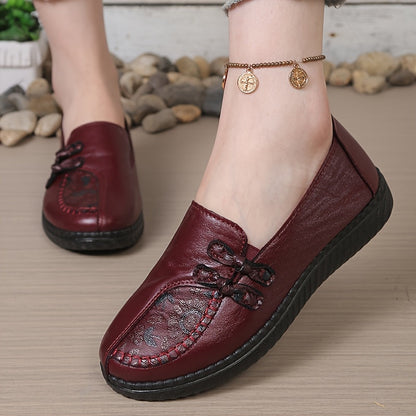 Pavelle | Embroidered Round Toe Comfort Shoes