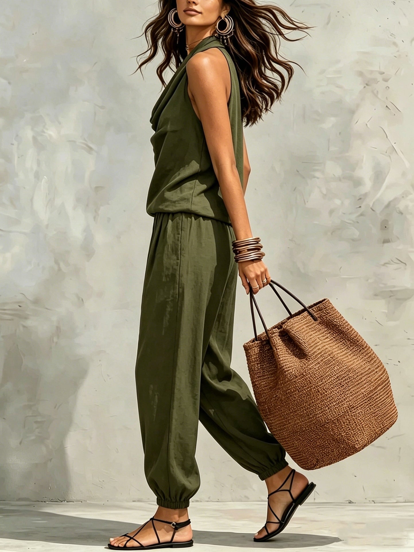 Palomaire | Boho Sleeveless Lounge Jumpsuit