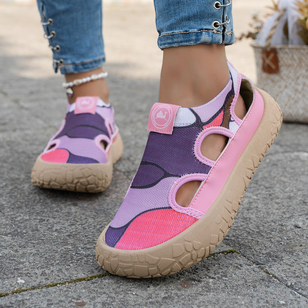 Elvara | Cushioned Cutout Walking Shoes