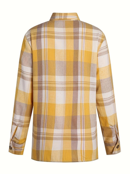 Fennora | Soft Flannel Plaid Shirt
