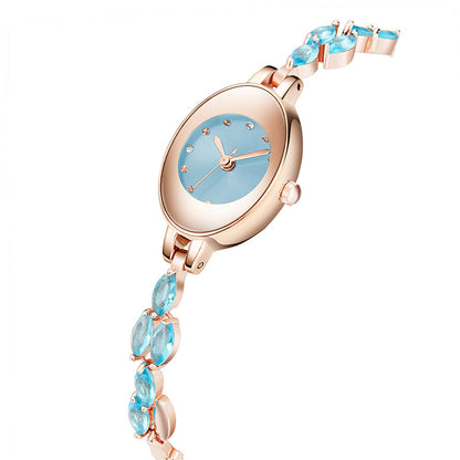 Elyzoria | Oval Crystal Bracelet Watch