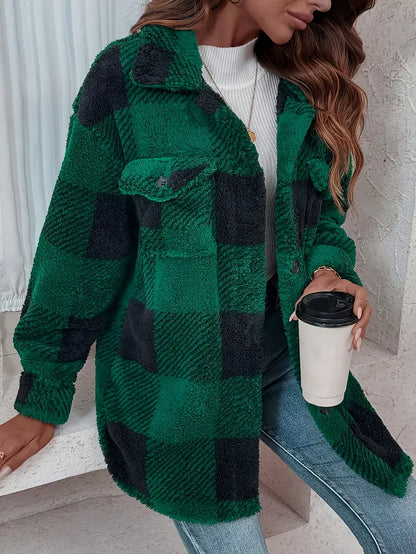 Wilhelmina | Cozy Checkered Button Jacket