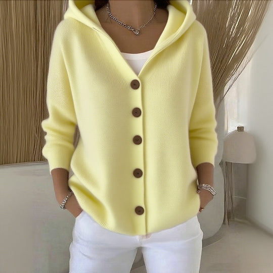 Asterelle | Cozy Hooded Button Knit Cardigan