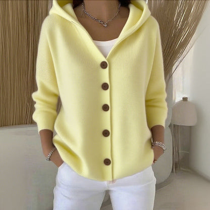 Asterelle | Cozy Hooded Button Knit Cardigan