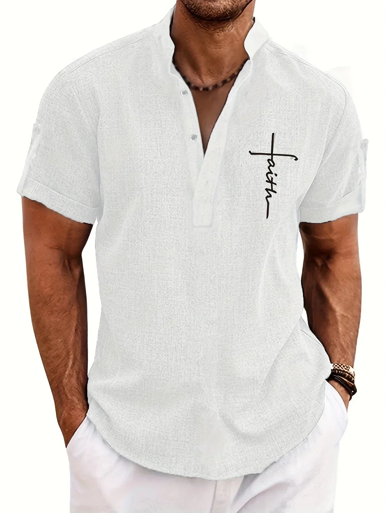 Tavrion | Henley Collar Casual Summer Shirt