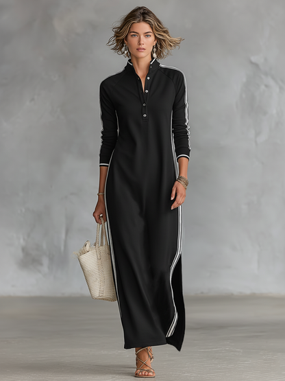 Aureliah | Relaxed Polo Knit Maxi Dress