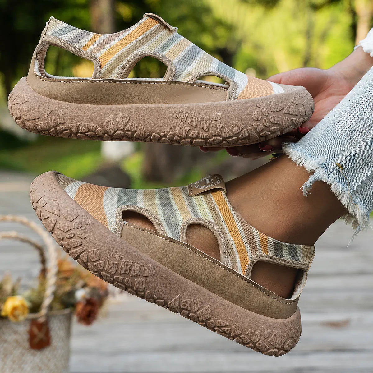Elvara | Cushioned Cutout Walking Shoes
