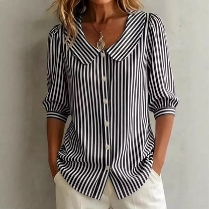 Rosalie | Striped Peter Pan Collar Blouse