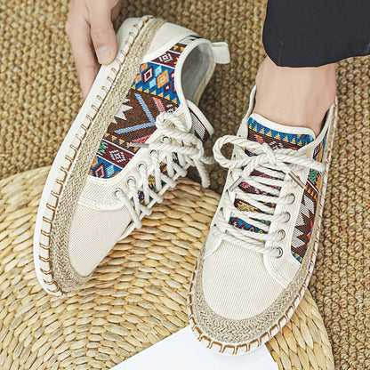 Langston | Canvas Tribal Lace Up Sneakers
