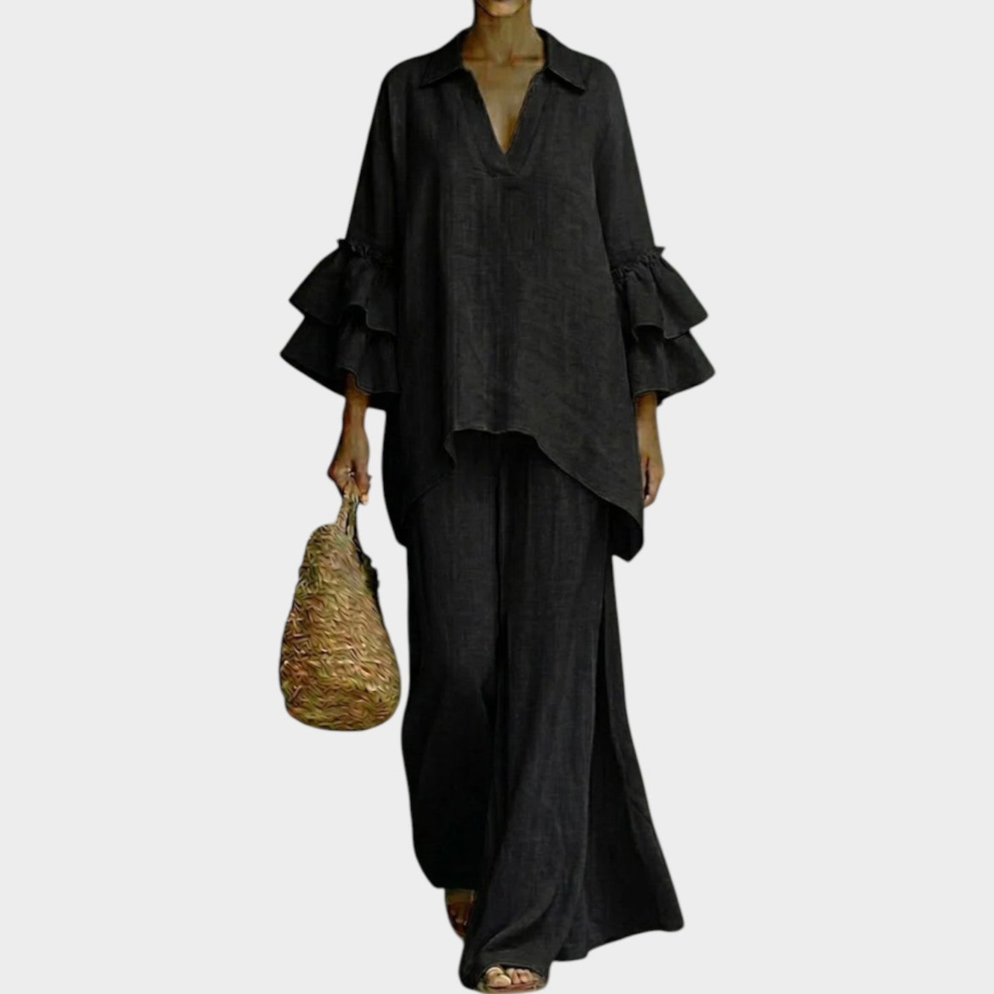 Elyndris | Flowing Ruffle Sleeve Two Piece Set